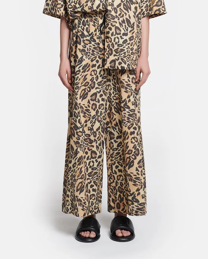 Kyler Printed CottonVoile Pants Leopard Women Nanushka Bottoms