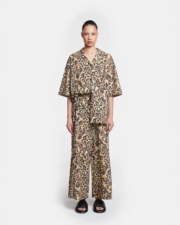 Kyler Printed CottonVoile Pants Leopard Women Nanushka Bottoms
