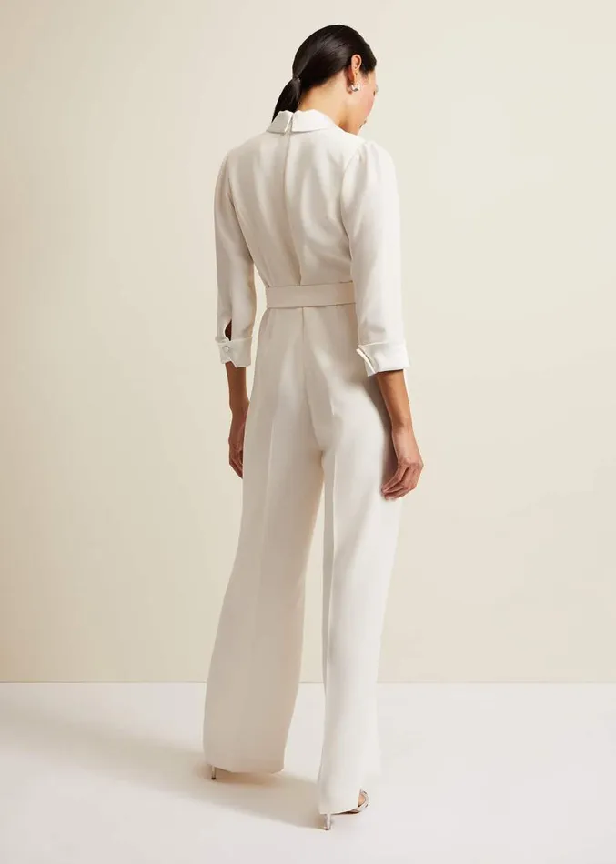 Kylie Tux Jumpsuit Ivory Women Phase Eight Dresses