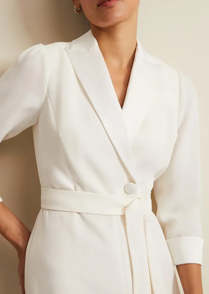 Kylie Tux Jumpsuit Ivory Women Phase Eight Dresses
