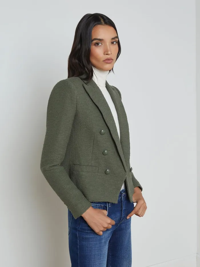 L039Agence Blazers and Jackets Women Brooke OpenFront Blazer Beetle L039Agence Blazers and Jackets Women Brooke OpenFront Blazer Beetle