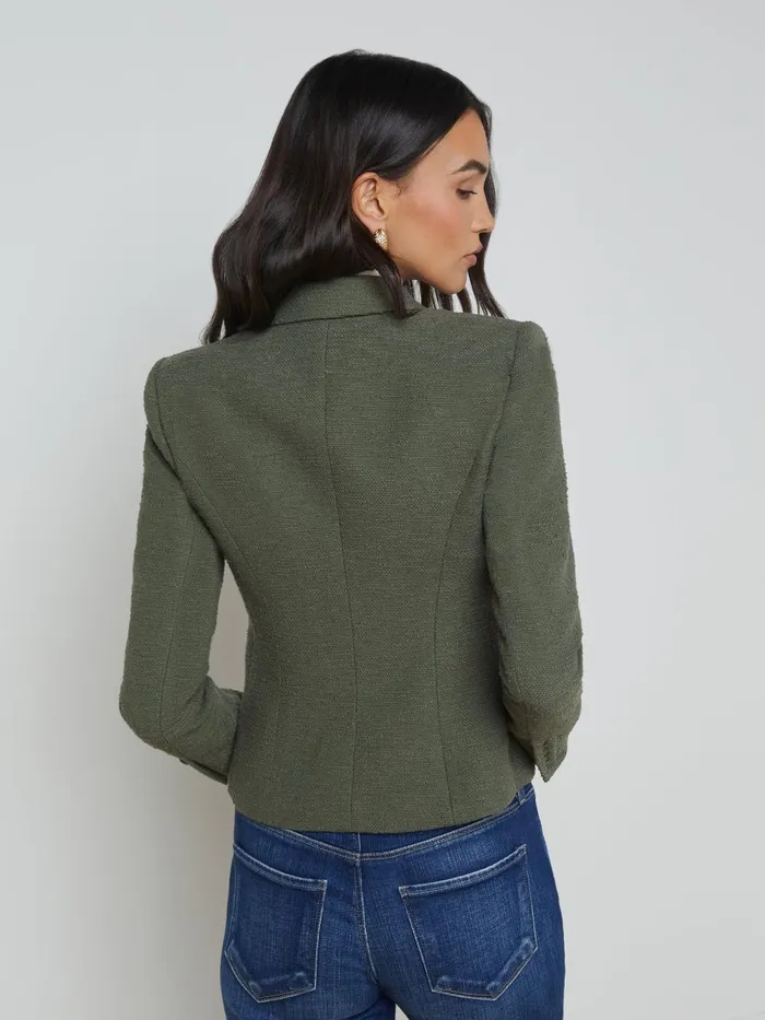 L039Agence Blazers and Jackets Women Brooke OpenFront Blazer Beetle L039Agence Blazers and Jackets Women Brooke OpenFront Blazer Beetle