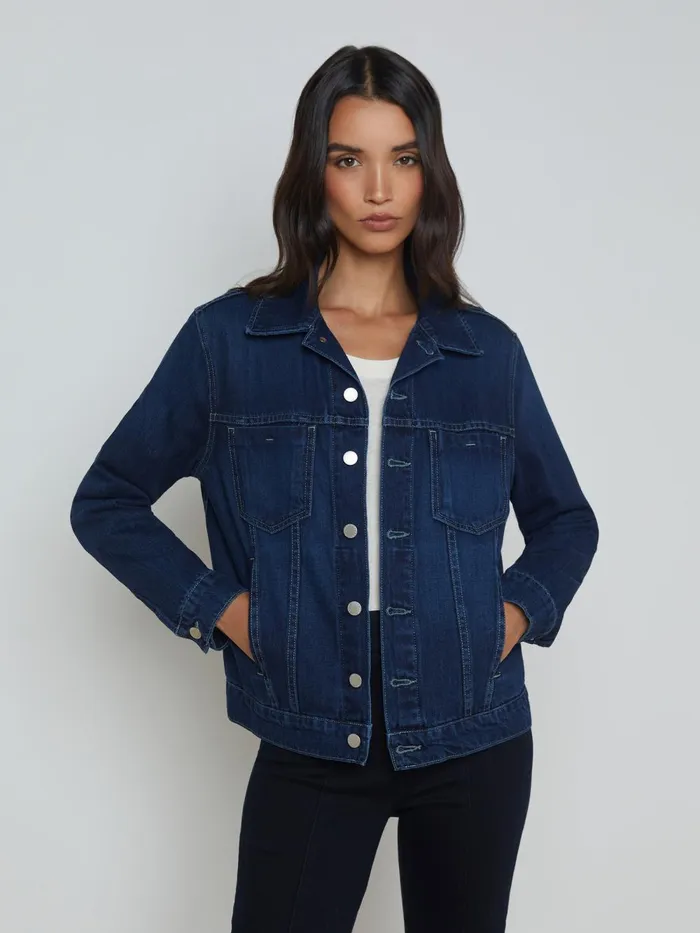 L039Agence Blazers and Jackets Women Mack Oversized Denim Jacket Harlan