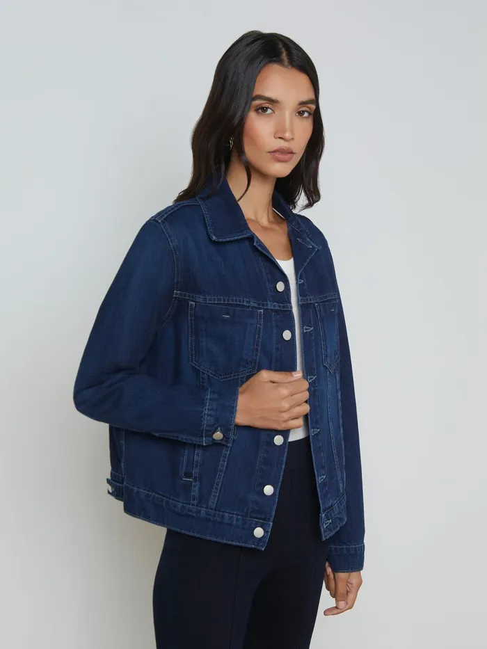 L039Agence Blazers and Jackets Women Mack Oversized Denim Jacket Harlan L039Agence Blazers and Jackets Women Mack Oversized Denim Jacket Harlan