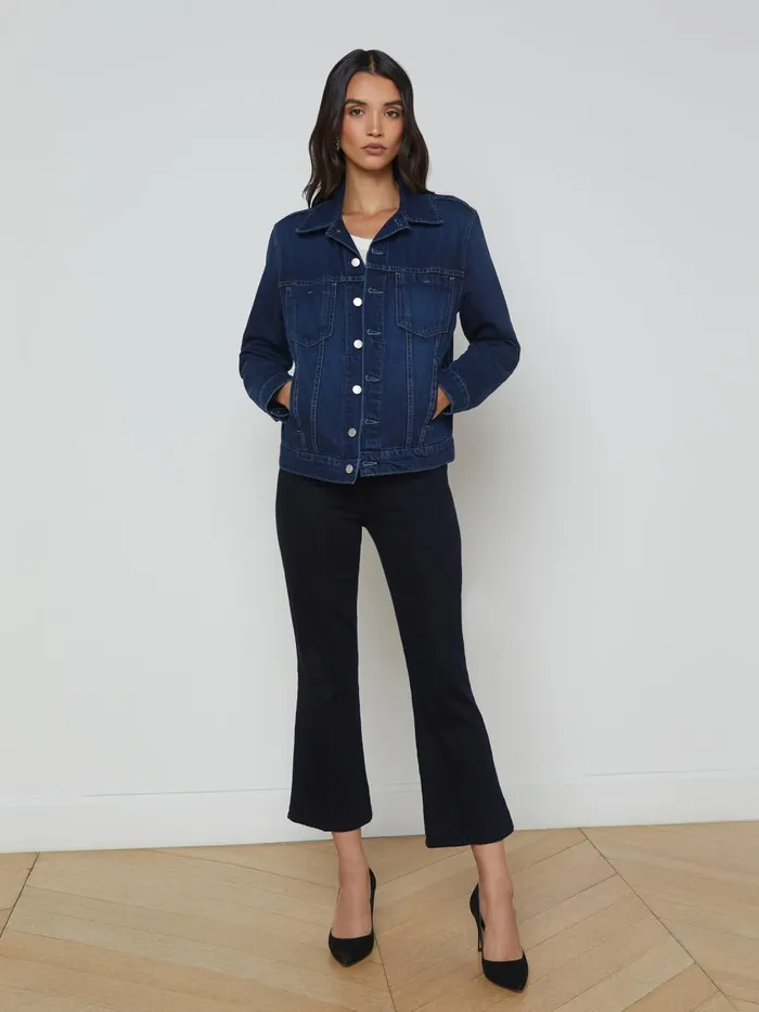 L039Agence Blazers and Jackets Women Mack Oversized Denim Jacket Harlan L039Agence Blazers and Jackets Women Mack Oversized Denim Jacket Harlan