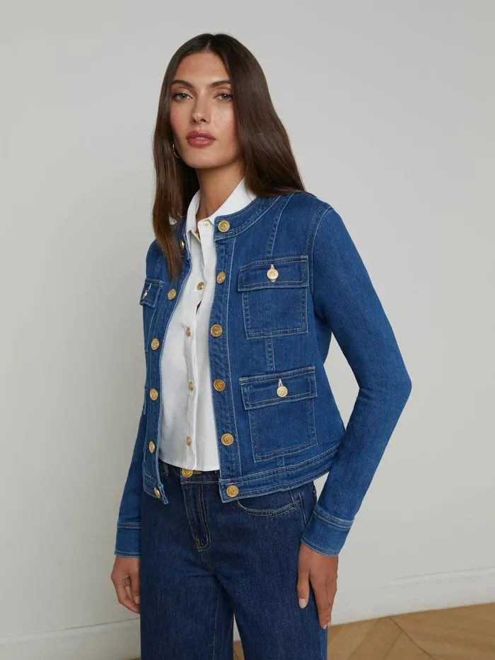 L039Agence Blazers and Jackets Women Yari Denim Jacket Apollo