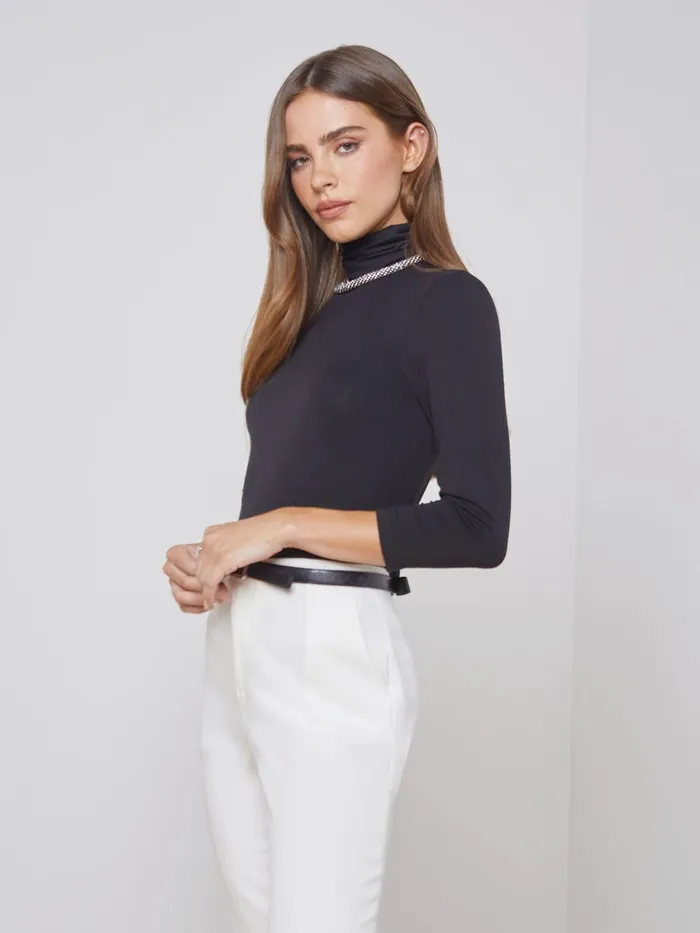 L039Agence Blouses and Tops Women Aja Turtleneck Black L039Agence Blouses and Tops Women Aja Turtleneck Black