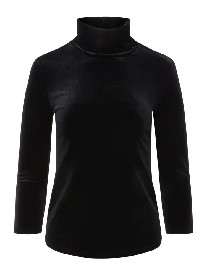 L039Agence Blouses and Tops Women Aja Velvet Turtleneck Black L039Agence Blouses and Tops Women Aja Velvet Turtleneck Black