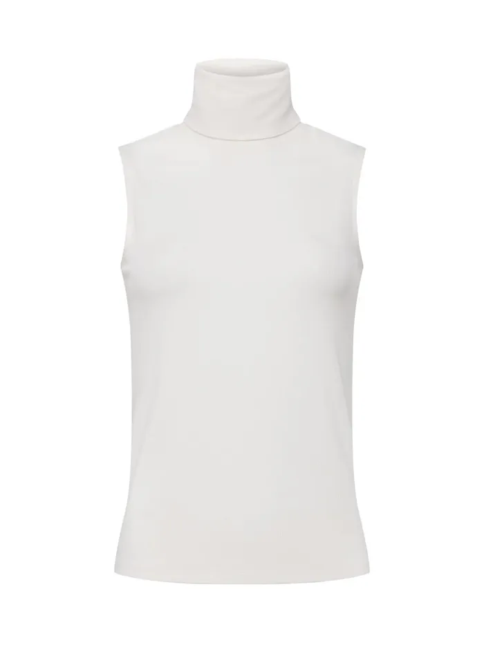 L039Agence Blouses and Tops Women Ceci Sleeveless Turtleneck Off White L039Agence Blouses and Tops Women Ceci Sleeveless Turtleneck Off White