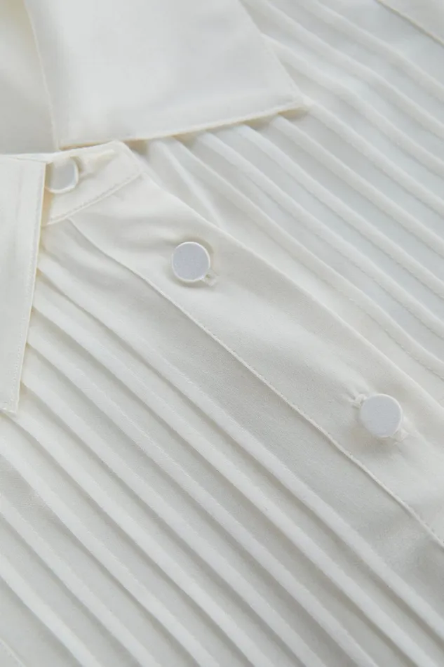 L039Agence Blouses and Tops Women Divya Silk Shirt White L039Agence Blouses and Tops Women Divya Silk Shirt White