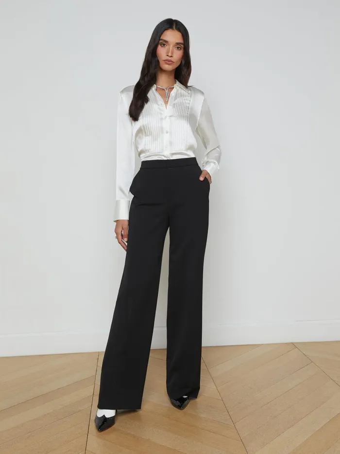 L039Agence Blouses and Tops Women Divya Silk Shirt White L039Agence Blouses and Tops Women Divya Silk Shirt White
