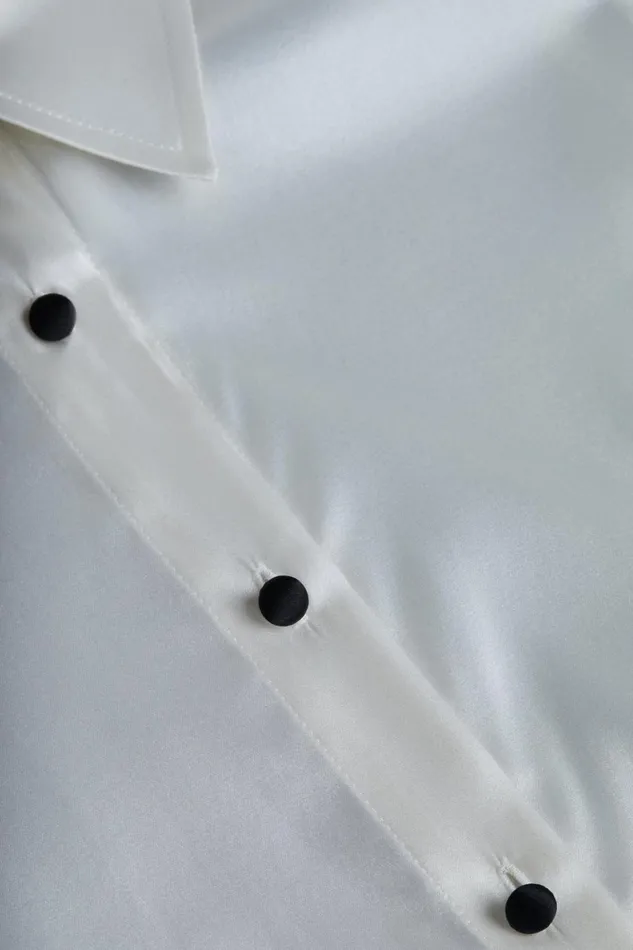 L039Agence Blouses and Tops Women Niccola StretchSilk Blouse Whiteblack L039Agence Blouses and Tops Women Niccola StretchSilk Blouse Whiteblack