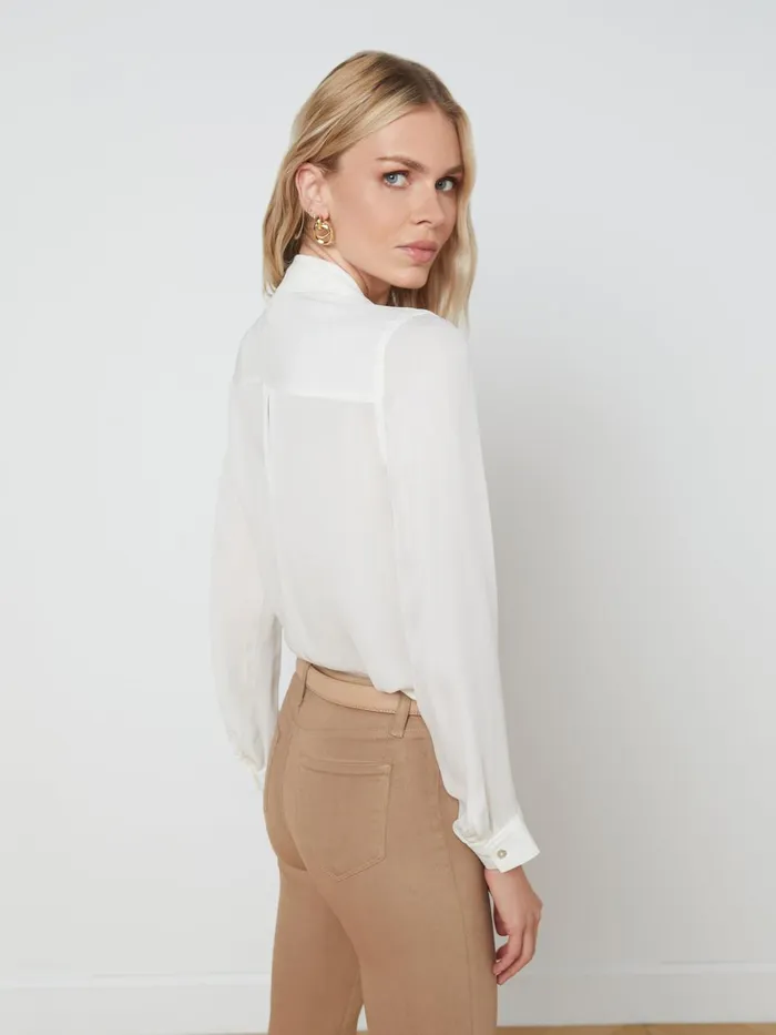 L039Agence Blouses and Tops Women Nina Silk Blouse Ivory L039Agence Blouses and Tops Women Nina Silk Blouse Ivory