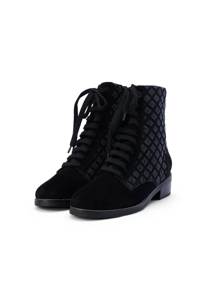 L039Agence Boots and Booties Women Desiree Denim Boot Black Denim L039Agence Boots and Booties Women Desiree Denim Boot Black Denim
