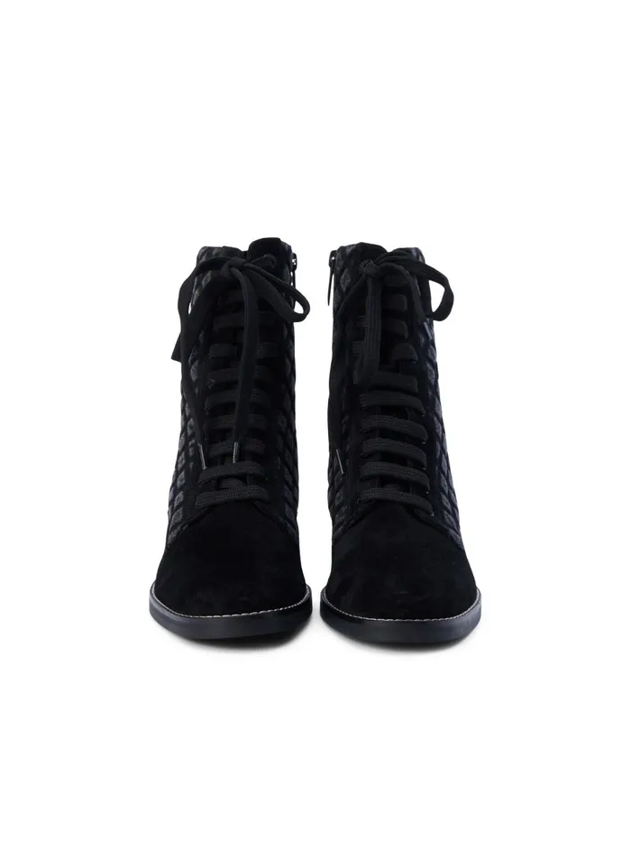 L039Agence Boots and Booties Women Desiree Denim Boot Black Denim L039Agence Boots and Booties Women Desiree Denim Boot Black Denim