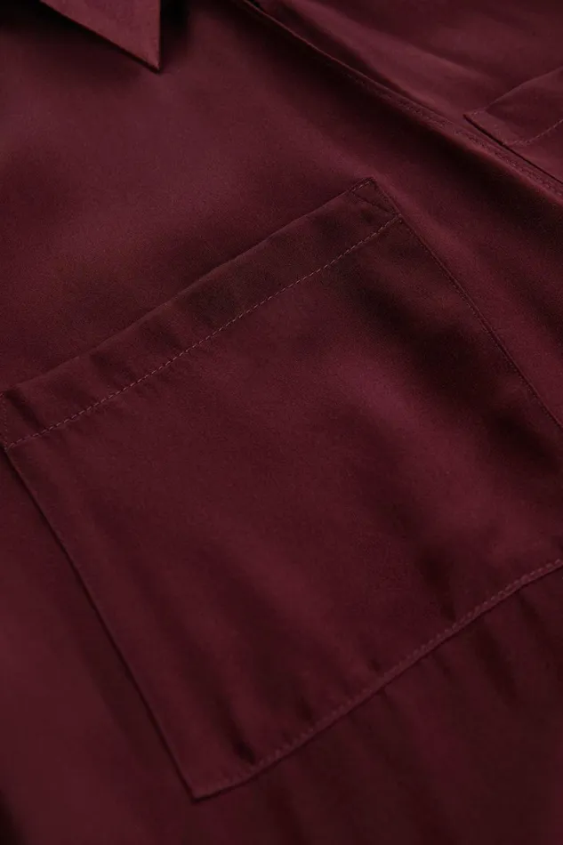 L039Agence Dresses and Jumpsuits Women Kadi Silk Wrap Dress Dark Wine L039Agence Dresses and Jumpsuits Women Kadi Silk Wrap Dress Dark Wine