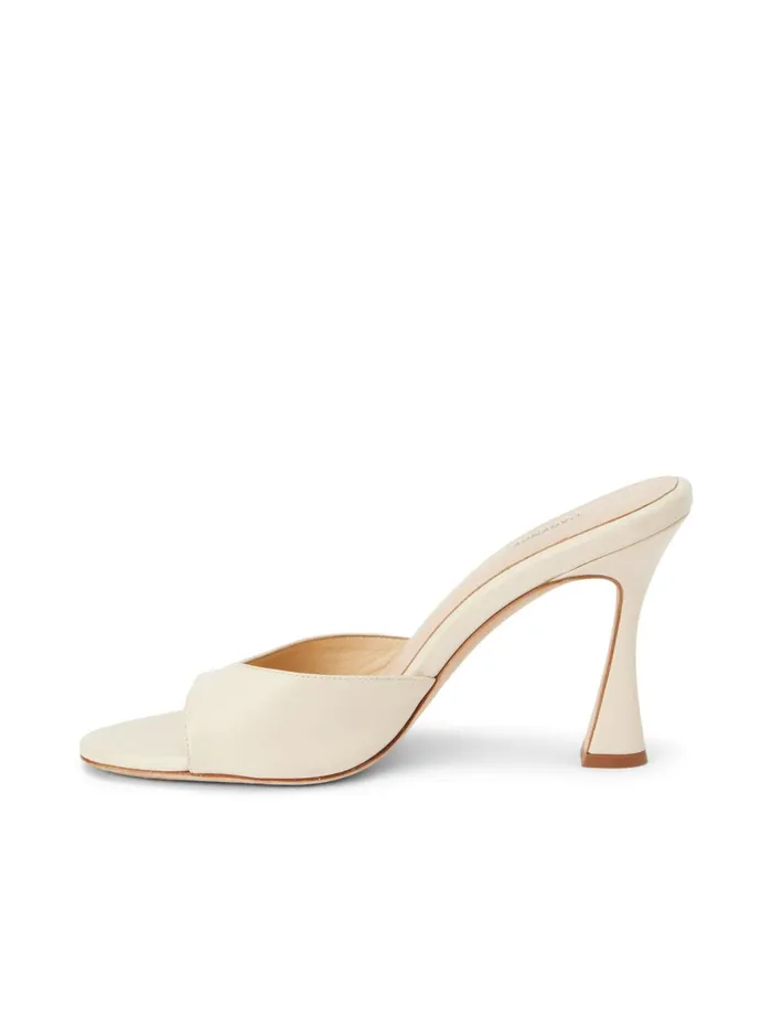 L039Agence Heels Women Avery Leather PeepToe Mule Ecru Leather