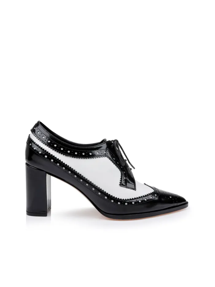 L039Agence Heels Women Elodie Leather Oxford Pump Blackwhite Patent