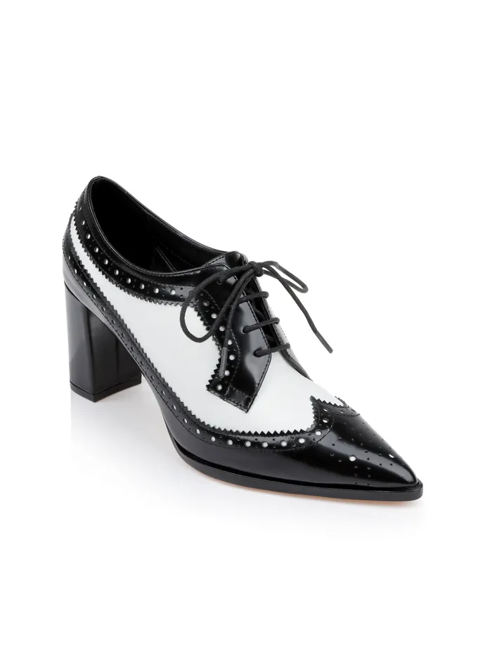 L039Agence Heels Women Elodie Leather Oxford Pump Blackwhite Patent