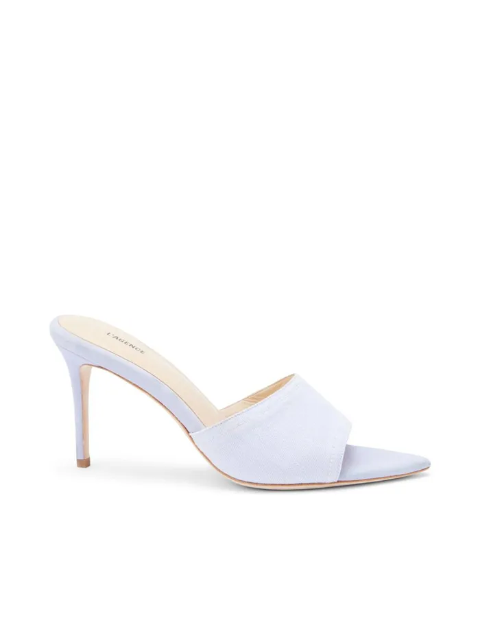 L039Agence Heels Women Lolita Denim OpenToe Mule Lilac Denim