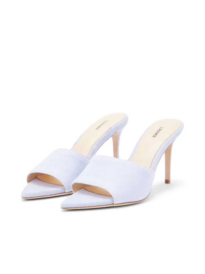 L039Agence Heels Women Lolita Denim OpenToe Mule Lilac Denim L039Agence Heels Women Lolita Denim OpenToe Mule Lilac Denim