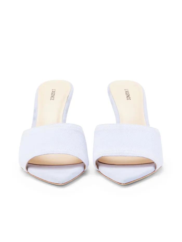 L039Agence Heels Women Lolita Denim OpenToe Mule Lilac Denim L039Agence Heels Women Lolita Denim OpenToe Mule Lilac Denim