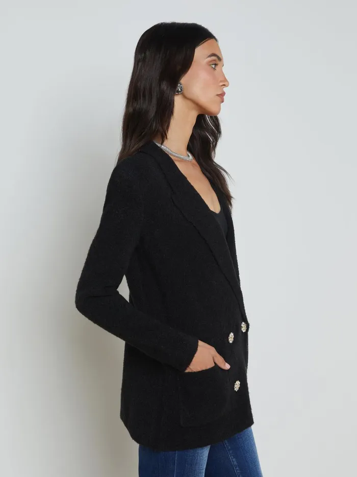 L039Agence Knitwear Women Eileen Knit Boyfriend Blazer Blackcrystal L039Agence Knitwear Women Eileen Knit Boyfriend Blazer Blackcrystal