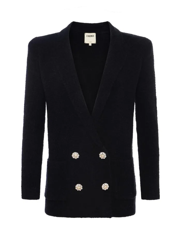 L039Agence Knitwear Women Eileen Knit Boyfriend Blazer Blackcrystal L039Agence Knitwear Women Eileen Knit Boyfriend Blazer Blackcrystal