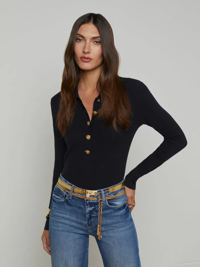 L039Agence Knitwear Women Sterling Sweater Midnightgold Rose