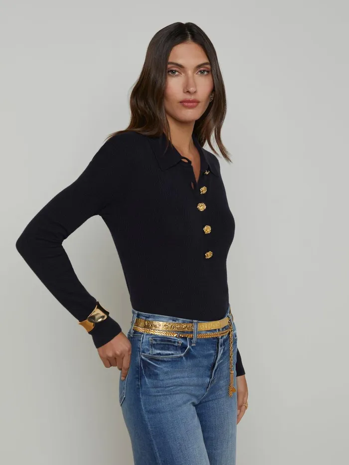 L039Agence Knitwear Women Sterling Sweater Midnightgold Rose L039Agence Knitwear Women Sterling Sweater Midnightgold Rose
