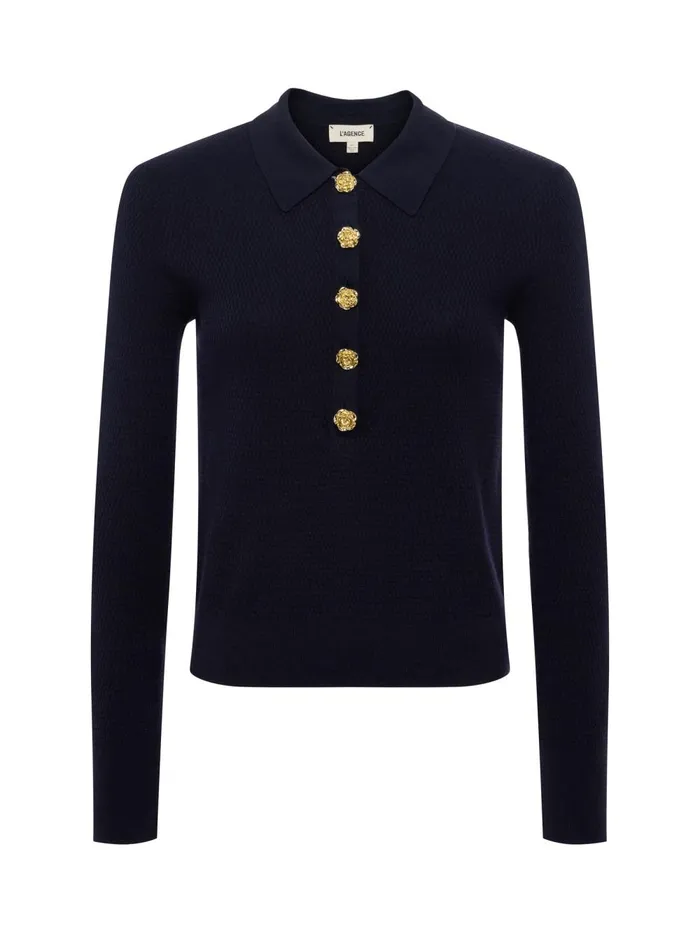 L039Agence Knitwear Women Sterling Sweater Midnightgold Rose L039Agence Knitwear Women Sterling Sweater Midnightgold Rose