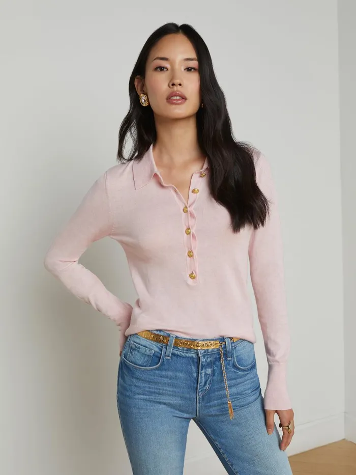 L039Agence Knitwear Women Sterling Sweater Pale Pinkgold