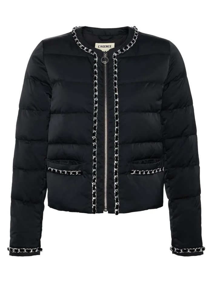 L039Agence Outerwear Women Crest Down Jacket Black L039Agence Outerwear Women Crest Down Jacket Black
