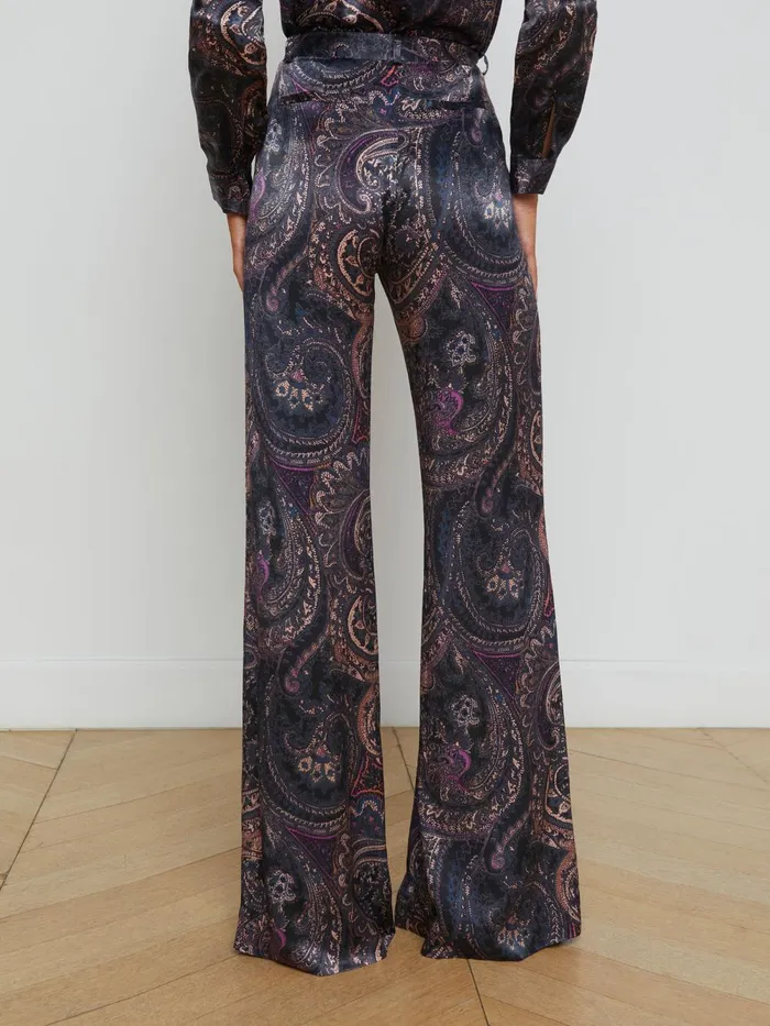 L039Agence Pants Women Pilar WideLeg Pant Plum Multi Boute Paisley