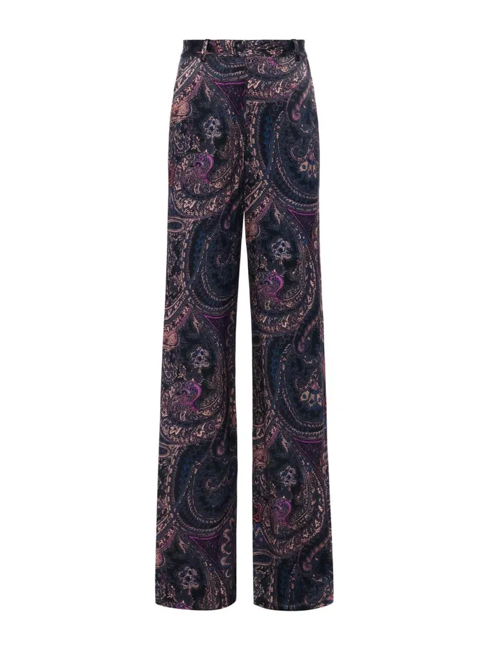 L039Agence Pants Women Pilar WideLeg Pant Plum Multi Boute Paisley