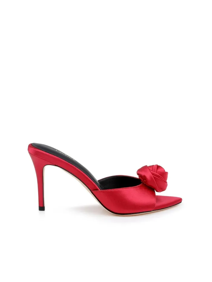 L039Agence Sandals and Wedges Women Felice Satin Sandal Red Satin
