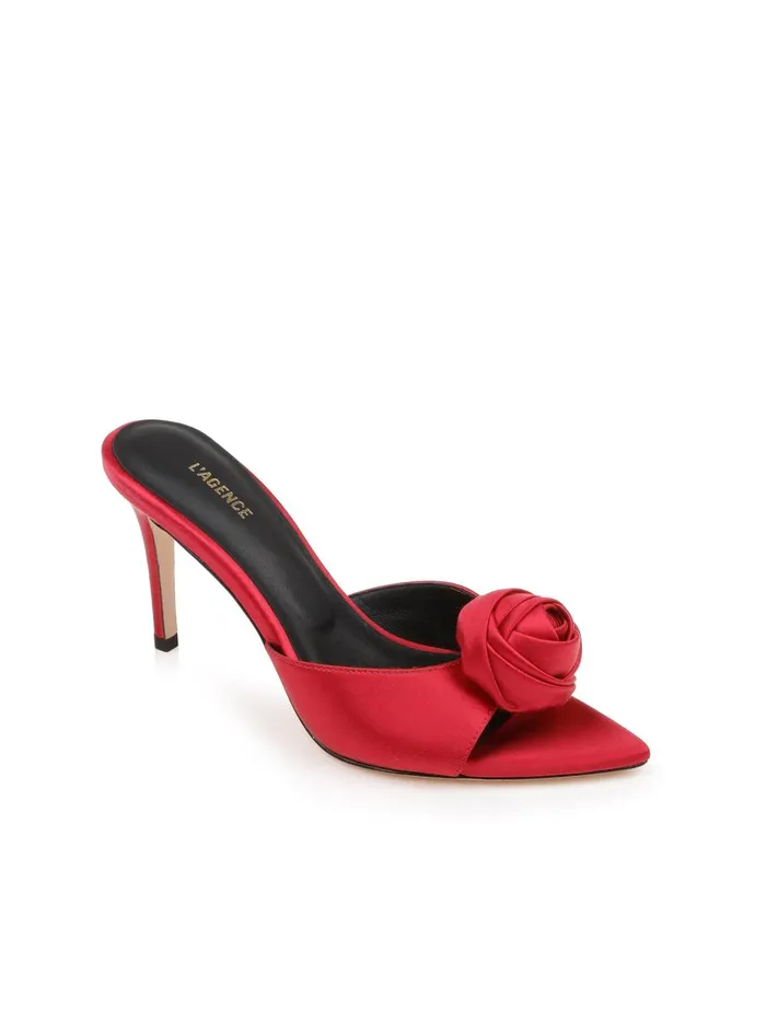 L039Agence Sandals and Wedges Women Felice Satin Sandal Red Satin L039Agence Sandals and Wedges Women Felice Satin Sandal Red Satin