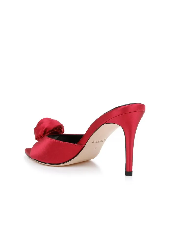 L039Agence Sandals and Wedges Women Felice Satin Sandal Red Satin L039Agence Sandals and Wedges Women Felice Satin Sandal Red Satin