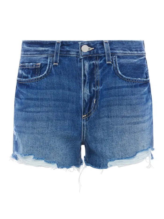 L039Agence Shorts Women Clark Distressed Denim Short Brentwood Destruct