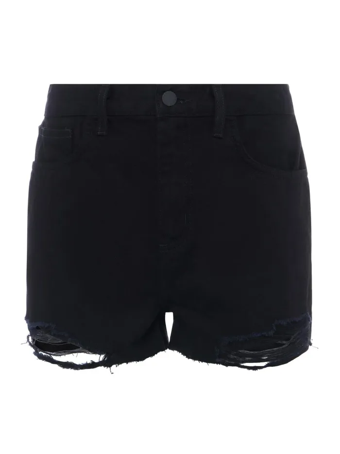 L039Agence Shorts Women Clark Distressed Denim Short Noir Destruct L039Agence Shorts Women Clark Distressed Denim Short Noir Destruct
