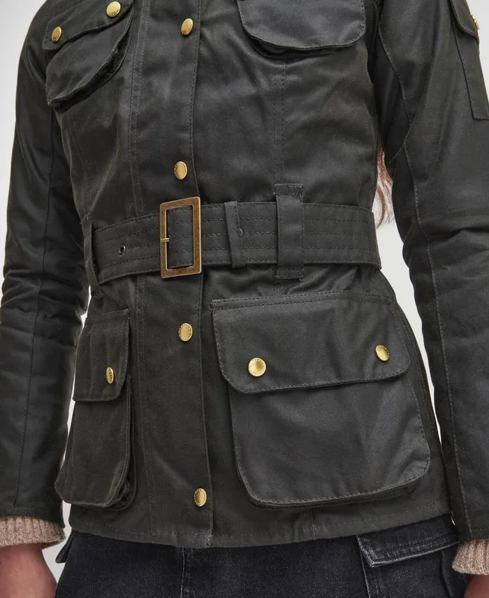 Ladies International Waxed Jacket Olive Women Barbour Waxed Jackets