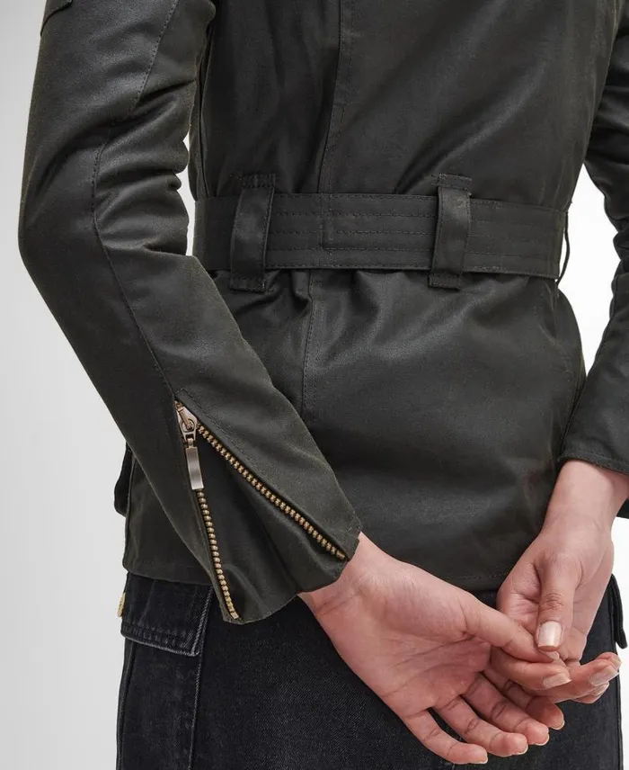 Ladies International Waxed Jacket Olive Women Barbour Waxed Jackets