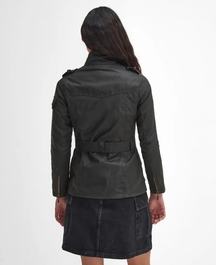 Ladies International Waxed Jacket Olive Women Barbour Waxed Jackets