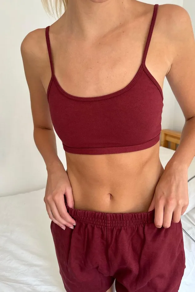 Laney Bra Top Burgundy Women Brandy Melville Tops
