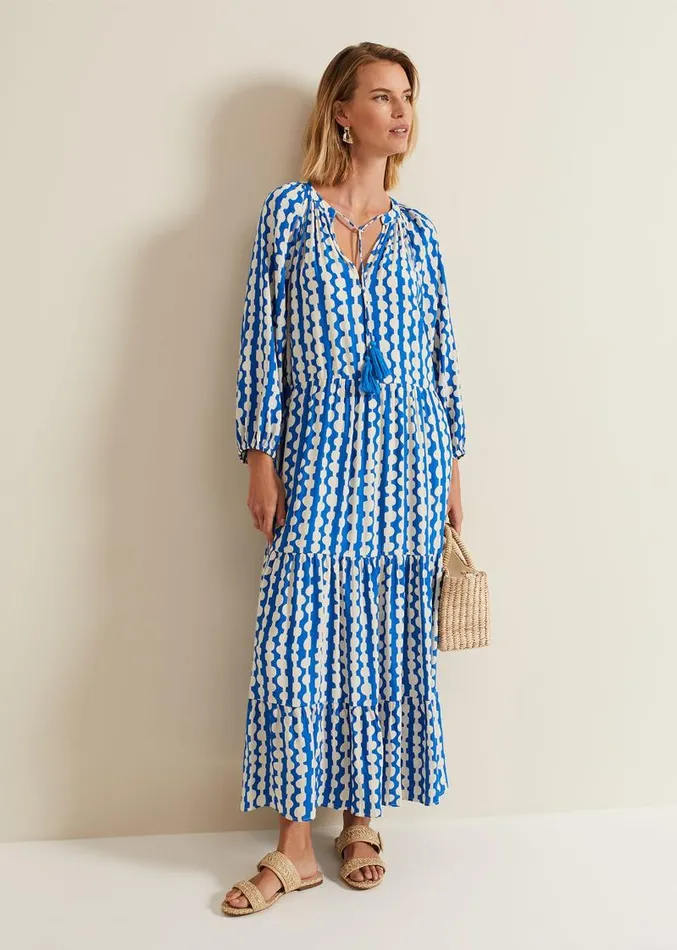 Lara Midaxi Dress Blueivory Women Phase Eight Dresses