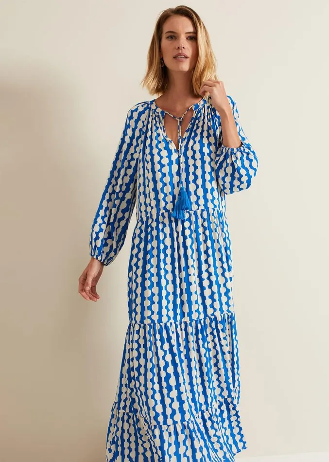Lara Midaxi Dress Blueivory Women Phase Eight Dresses
