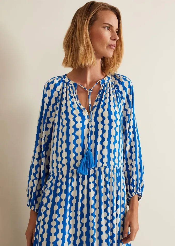 Lara Midaxi Dress Blueivory Women Phase Eight Dresses