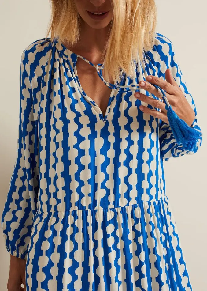 Lara Midaxi Dress Blueivory Women Phase Eight Dresses