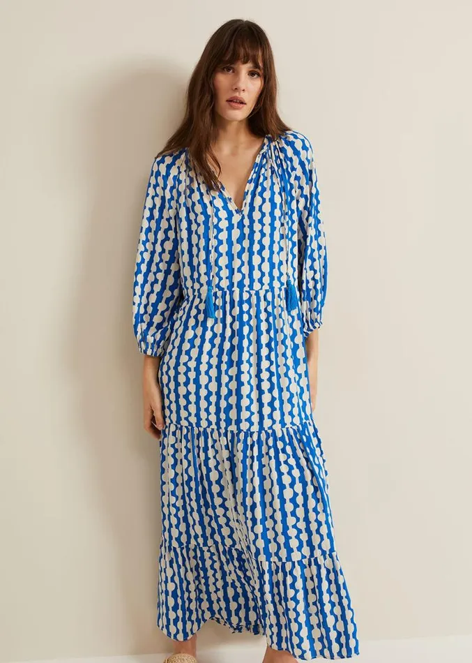 Lara Midaxi Dress Blueivory Women Phase Eight Dresses