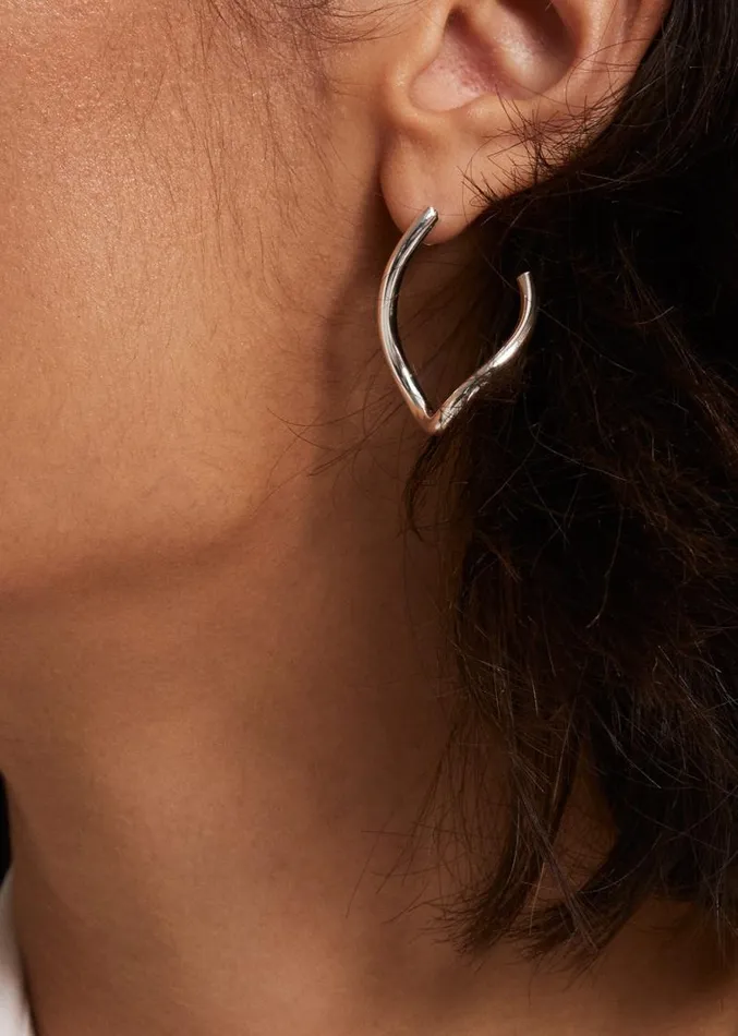 Large Silver Twist Drop Earrings Silver Women Phase Eight Jewellery